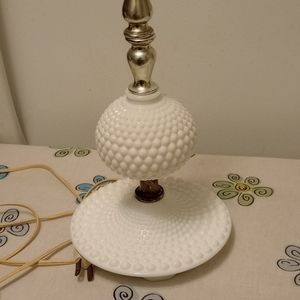 Fenton Hobnail Milk Glass Lamp, 1960, Like NEW!